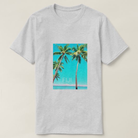 Fiji-eilanden Zomkokospalmen reizen T-shirt (Design voorkant)