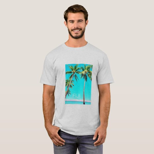 Fiji-eilanden Zomkokospalmen reizen T-shirt (Voorkant volledig)