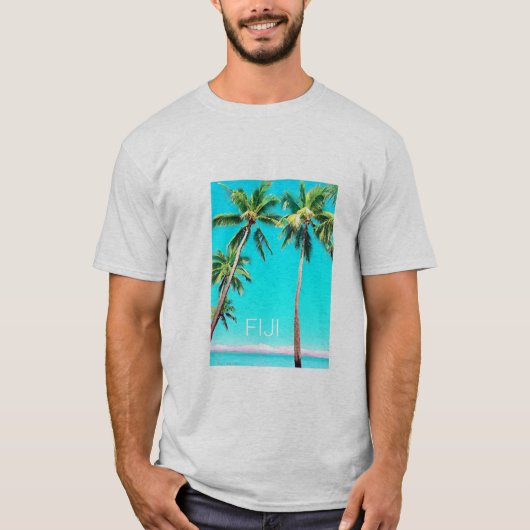 Fiji-eilanden Zomkokospalmen reizen T-shirt (Voorkant)