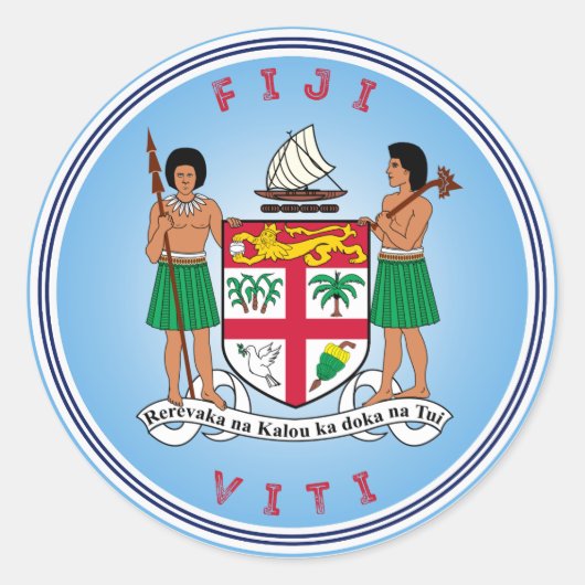 Fiji Erfgoed Embleem Ronde Sticker (Voorkant)