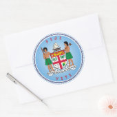 Fiji Erfgoed Embleem Ronde Sticker (Envelop)