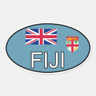 Fiji euro-Sticker Ovale Sticker