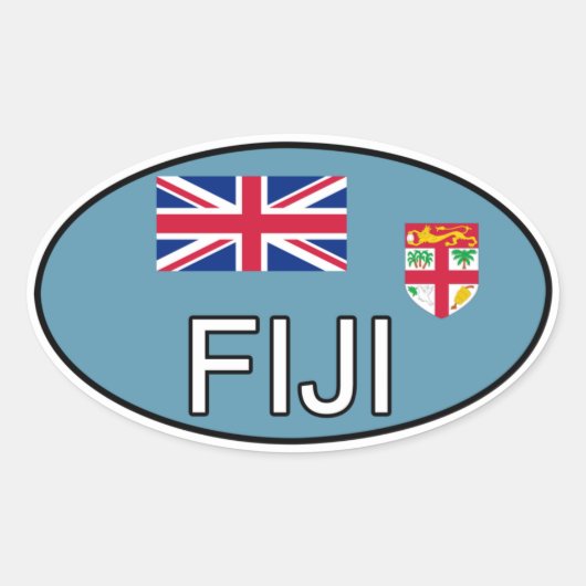 Fiji euro-Sticker Ovale Sticker (Voorkant)