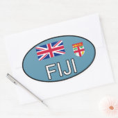 Fiji euro-Sticker Ovale Sticker (Envelop)