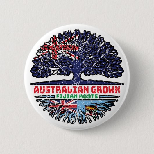 Fiji Fijian Australian Australia Tree Roots Flag Ronde Button 5,7 Cm (Voorkant)