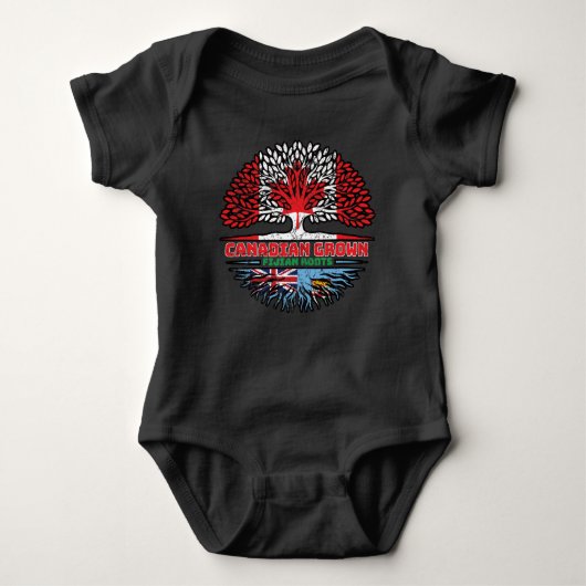 Fiji Fijian Canadian Canada Tree Roots Flag Romper (Voorkant)