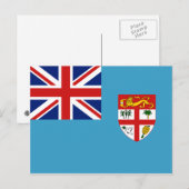 Fiji Flag Briefkaart (Voorkant / Achterkant)