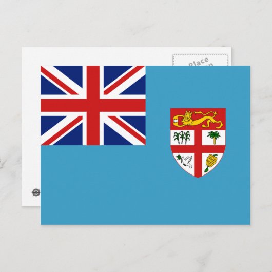 Fiji Flag Briefkaart (Voorkant / Achterkant)