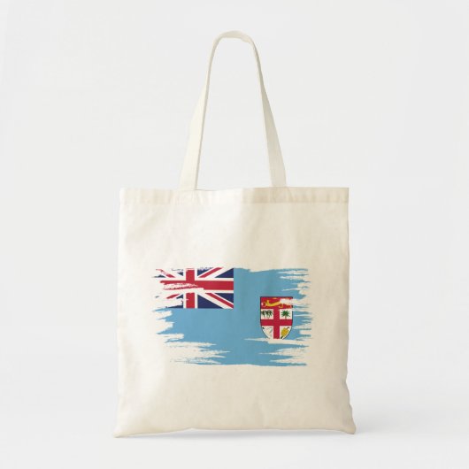 Fiji Flag Brush Art Tote Bag (Voorkant)
