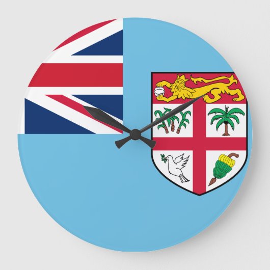 Fiji Flag Grote Klok (Voorkant)