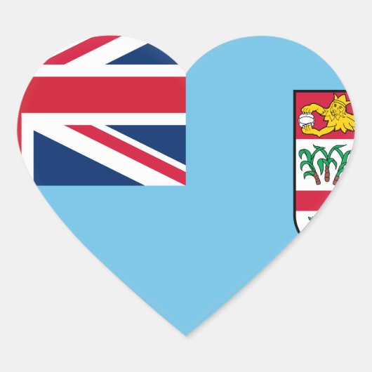 Fiji Flag Hart Sticker (Voorkant)