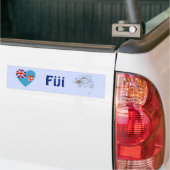 Fiji Flag Heart + Map Bumpersticker (Op Truck)