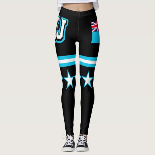 Fiji Flag Leggings (Voorkant)