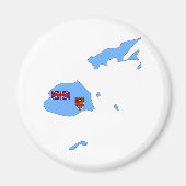 Fiji Flag Map op ware grootte Magneet (Voorkant)