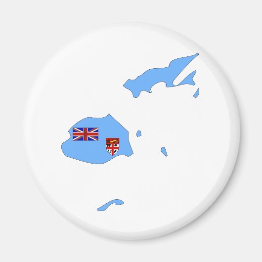 Fiji Flag Map op ware grootte Magneet (Voorkant)