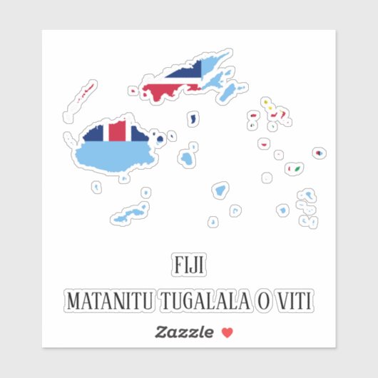 Fiji Flag Map Sticker (Vel)