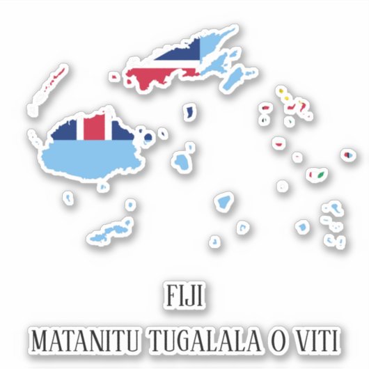 Fiji Flag Map Sticker (Voorkant)