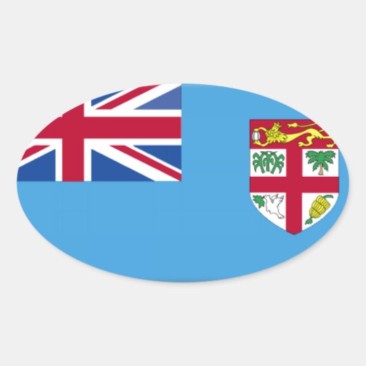 Fiji Flag Ovale Sticker (Voorkant)