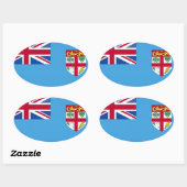 Fiji Flag Ovale Sticker (Vel)