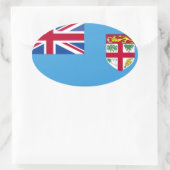 Fiji Flag Ovale Sticker (Tas)