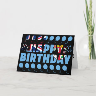 Fiji Flag Patriotic Birthday Kaart