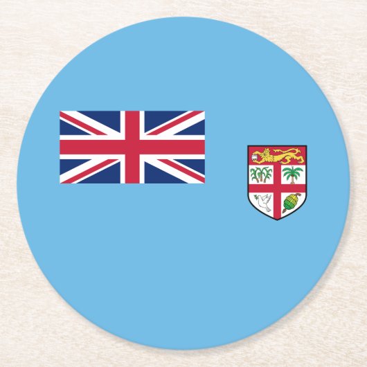 Fiji Flag Ronde Kartonnen Onderzetter (Voorkant)