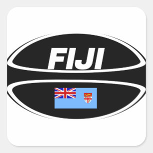 Fiji Flag Rugby Ball Vierkante Sticker