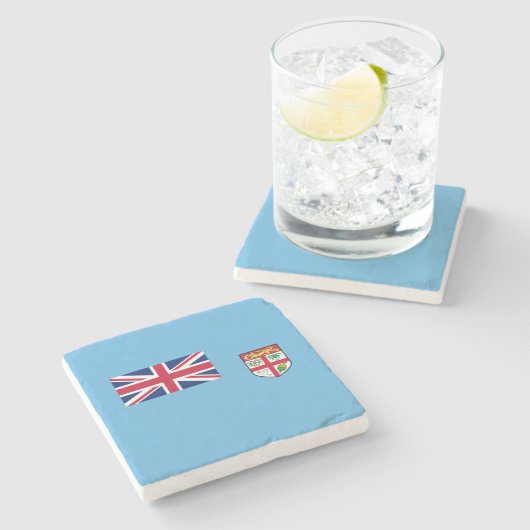 Fiji Flag Stenen Onderzetter (Zijkant)