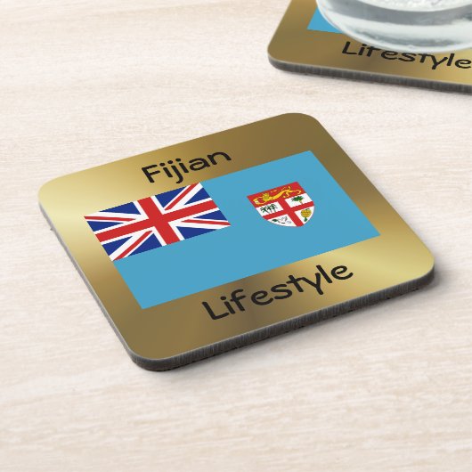 Fiji Flag+Text Onderzetter (Linkerzijde)