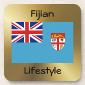 Fiji Flag+Text Onderzetter (Voorkant)