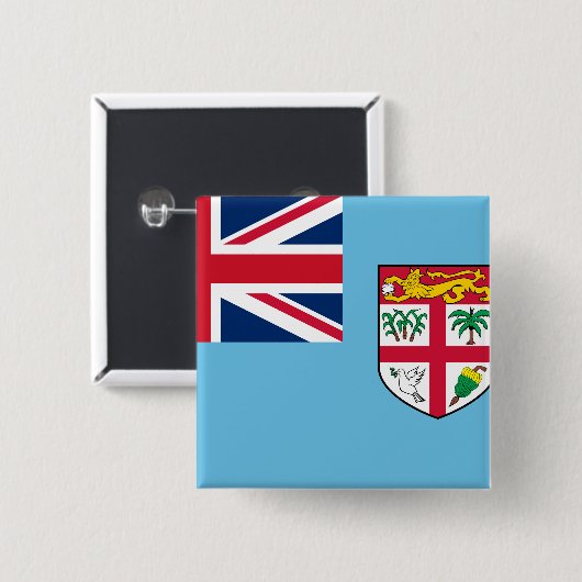 Fiji Flag Vierkante Button 5,1 Cm (Voorkant /achterkant)