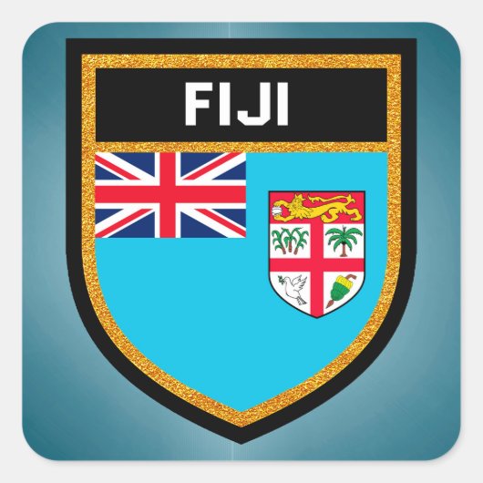 Fiji Flag Vierkante Sticker (Voorkant)