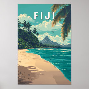 Fiji Illustratie Reis Kunst Vintage Poster