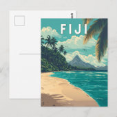 Fiji Illustration Travel Art Vintage Briefkaart (Voorkant / Achterkant)