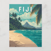Fiji Illustration Travel Art Vintage Briefkaart (Voorkant)
