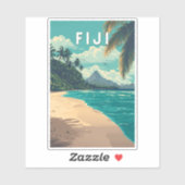 Fiji Illustration Travel Art Vintage Sticker (Vel)