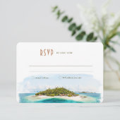 Fiji Island RSVP Wedding Insert Destination Kaart (Staand voorkant)
