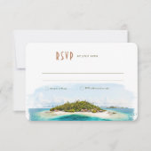 Fiji Island RSVP Wedding Insert Destination Kaart (Voorkant)