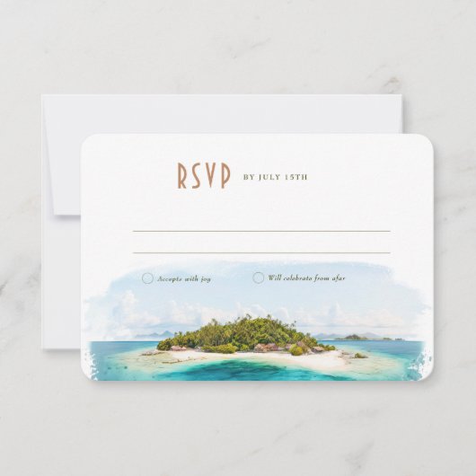Fiji Island RSVP Wedding Insert Destination Kaart (Voorkant)