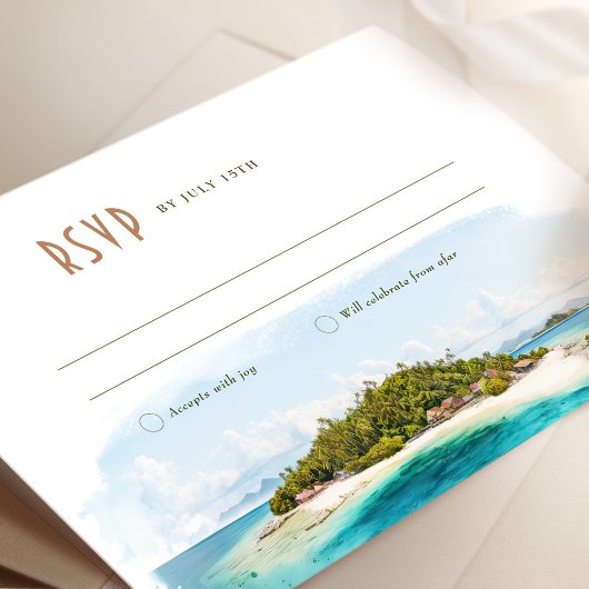 Fiji Island RSVP Wedding Insert Destination Kaart