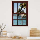 Fiji Island Uitzicht #3 of 3 Afbeelding Window Ill Poster (Keuken)