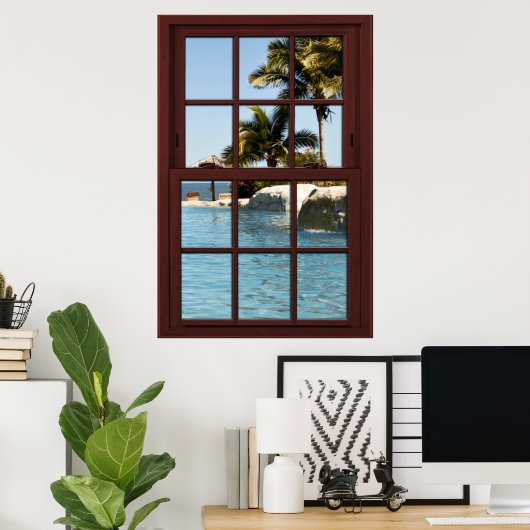 Fiji Island Uitzicht #3 of 3 Afbeelding Window Ill Poster (Thuiskantoor)