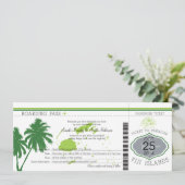 Fiji Islands Boarding Pass Wedding Kaart (Staand voorkant)