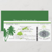 Fiji Islands Boarding Pass Wedding Kaart (Voorkant / Achterkant)