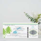 Fiji Islands Boarding Pass Wedding Kaart (Staand voorkant)