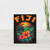Fiji Islands Pacific Ocean Trocal Flowers Beach Va Kaart (Voorkant)