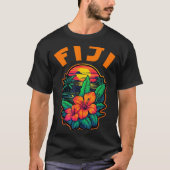 Fiji Islands Pacific Ocean Trocal Flowers Beach Va T-shirt (Voorkant)