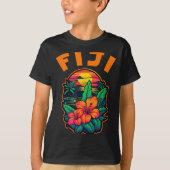 Fiji Islands Pacific Ocean Trocal Flowers Beach Va T-shirt (Voorkant)