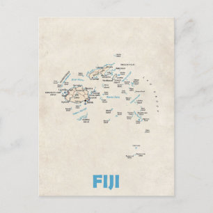 Fiji kaart briefkaart