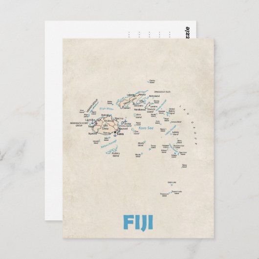 Fiji kaart briefkaart (Voorkant / Achterkant)